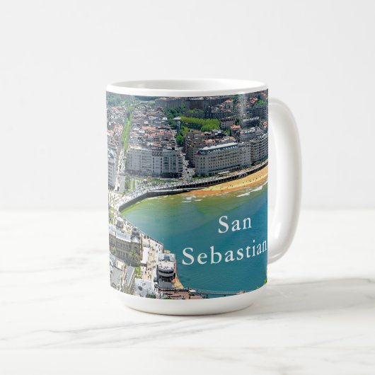 Panorama. San Sebastián und die Bucht von Kaffeetasse (VorderseiteRechts)