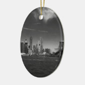 Panorama-Schwarz-weiß Brooklyn Keramik Ornament (Links)