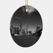 Panorama-Schwarz-weiß Brooklyn Keramik Ornament (Rechts)