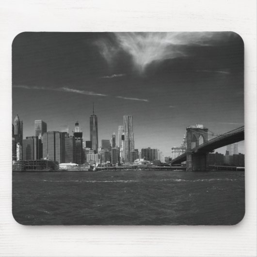 Panorama-Schwarz-weiß Brooklyn Mousepad (Vorne)