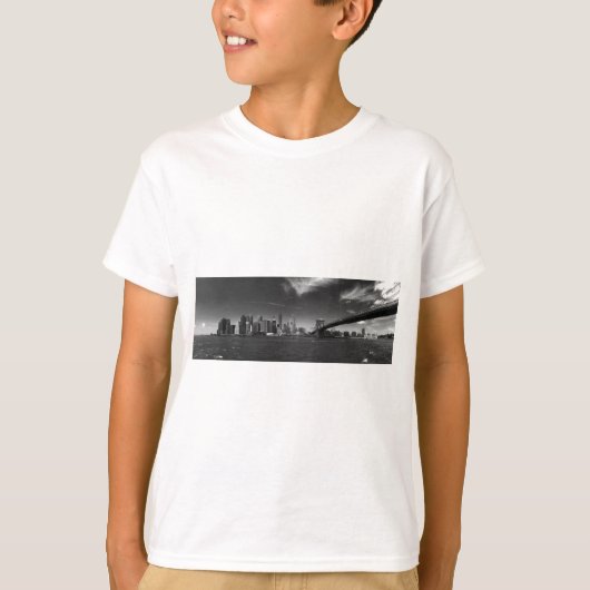 Panorama-Schwarz-weiß Brooklyn T-Shirt (Vorderseite)
