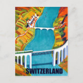Panorama Schweiz, Seebrücken, Vintag Postkarte (Vorderseite)