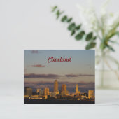 Panorama Skyline Cleveland Postkarte (Stehend Vorderseite)
