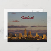 Panorama Skyline Cleveland Postkarte (Vorne/Hinten)