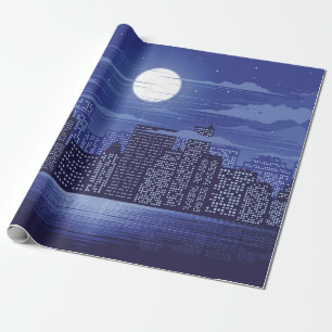 Panorama-Stadt der Lichtillustration abstrakt, Arc Geschenkpapier