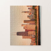 Panorama von Chicago-Skylinen am Sonnenaufgang Puzzle (Vertikal)