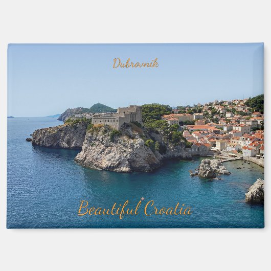 Panorama von Dubrovnik in Kroatien Magnet (Vorderseite)