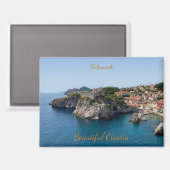 Panorama von Dubrovnik in Kroatien Magnet (Vorderseite/Rückseite)