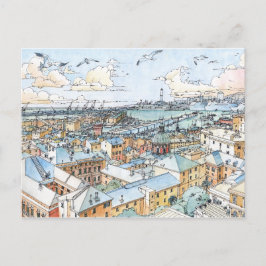 Panorama von Genua Postkarte