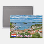 Panorama von Hvar in Kroatien Magnet (Vorderseite/Rückseite)