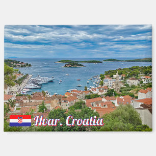 Panorama von Hvar in Kroatien Reise Magnet