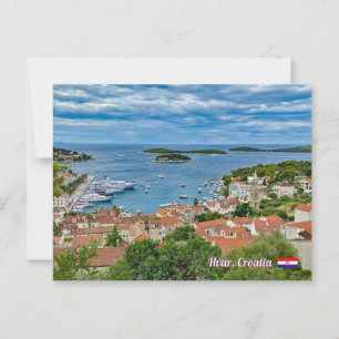 Panorama von Hvar in Kroatien Reise Postkarte