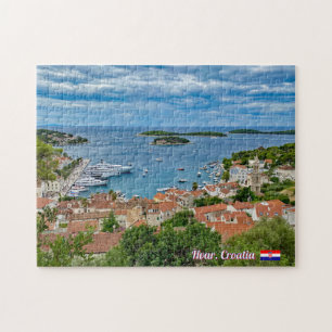 Panorama von Hvar in Kroatien Reise Puzzle