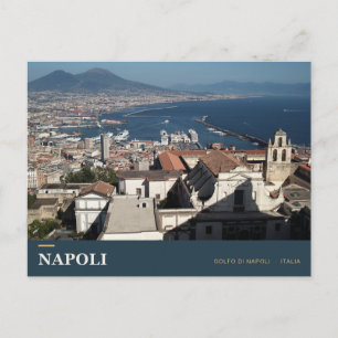 Panorama von Neapel und dem Vesuv auf einer Postka Postkarte