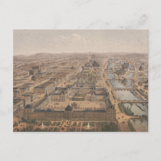 Panorama von Paris, Seine und Louvre Postkarte (Vorderseite)