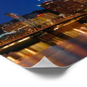 Panorama von Portland Oregon in der Nacht Poster (Ecke)