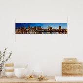 Panorama von Portland Oregon in der Nacht Poster (Küche)