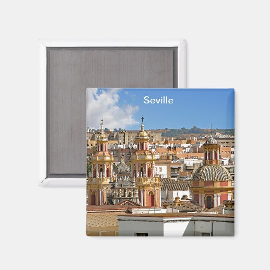 Panorama von Sevilla. Magnet (Vorderseite/Rückseite)