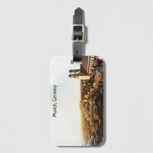 Panoramaansicht München Gepäckanhänger (Vorderseite Vertikal)