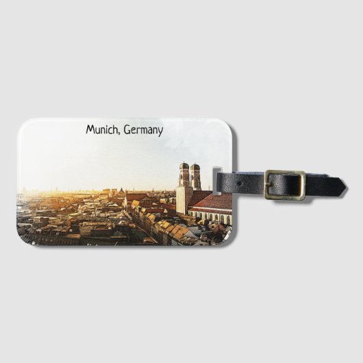 Panoramaansicht München Gepäckanhänger (Vorderseite (Horizontal))