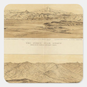Panoramaaussicht auf Colorado Quadratischer Aufkleber