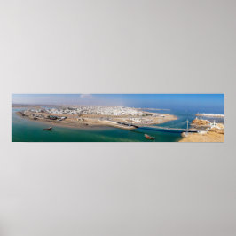 Panoramaaussicht auf den Hafen von Sur - Oman Poster