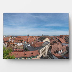 Panoramaaussicht auf die Altstadt von oben in Bamb Fotoplatte