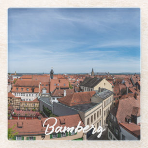 Panoramaaussicht auf die Altstadt von oben in Bamb Glasuntersetzer