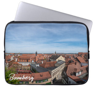 Panoramaaussicht auf die Altstadt von oben in Bamb Laptopschutzhülle