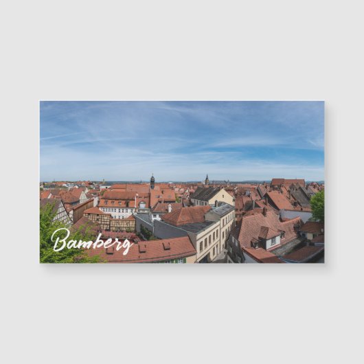 Panoramaaussicht auf die Altstadt von oben in Bamb Magnetkarte (Vorderseite)