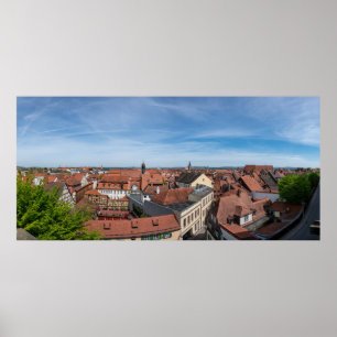 Panoramaaussicht auf die Altstadt von oben in Bamb Poster