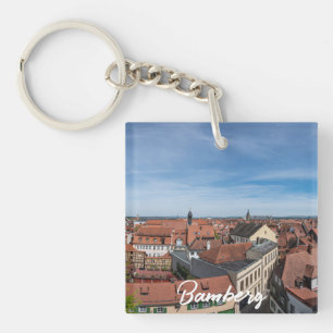 Panoramaaussicht auf die Altstadt von oben in Bamb Schlüsselanhänger