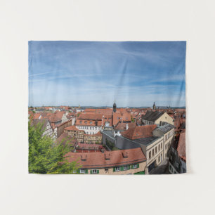 Panoramaaussicht auf die Altstadt von oben in Bamb Wandteppich