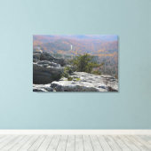 Panoramaaussicht auf die Berge im Herbst Leinwanddruck (Insitu (Holzboden))