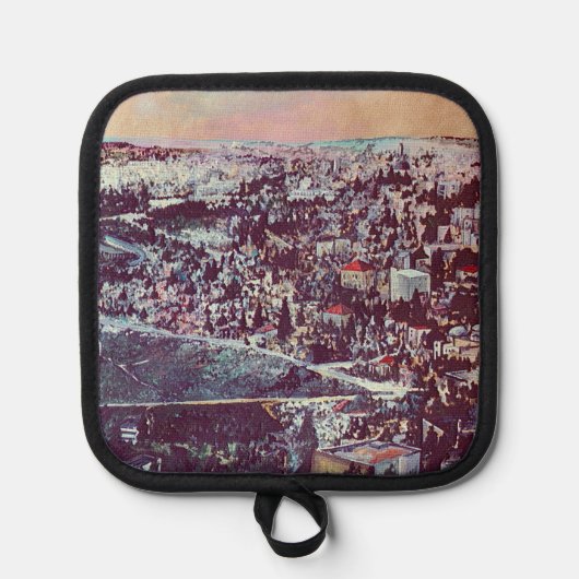 Panoramaaussicht auf Jerusalem Topflappen (Vorderseite)