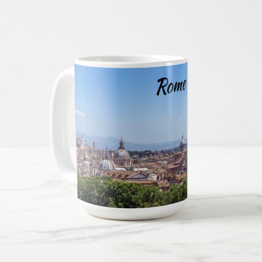 Panoramaaussicht auf Rom vom Castel Sant'Angelo Kaffeetasse (Vorderseite Links)