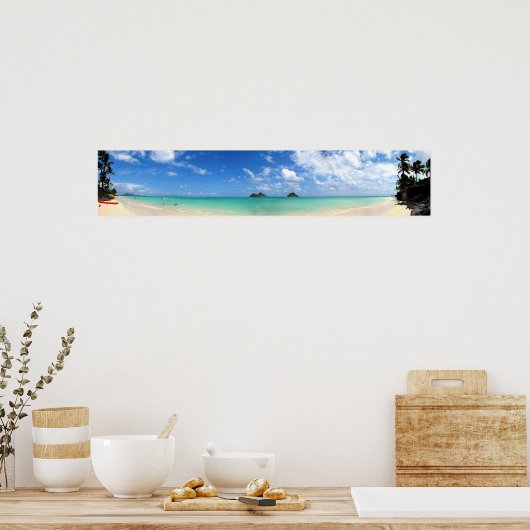 Panoramaaussicht Lanikai Poster (Küche)