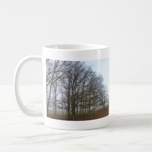 Panoramabaume in Nebelwald-Tasse Kaffeetasse (Links)
