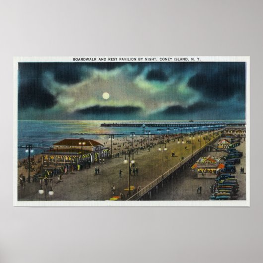Panoramablick auf Boardwalk und Erholung Poster (Vorne)