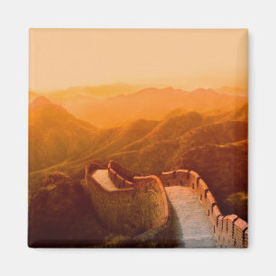 Panoramablick auf die Chinesische Mauer, China Magnet