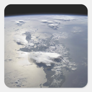 Panoramablick auf die Insel Hispaniola Quadratischer Aufkleber