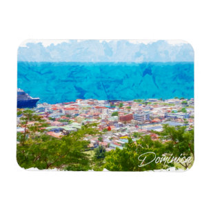 Panoramablick auf die karibische Insel Dominica im Magnet
