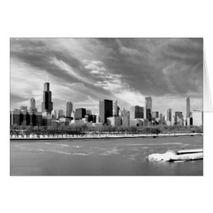 Panoramablick auf die Skyline von Chicago im Winte