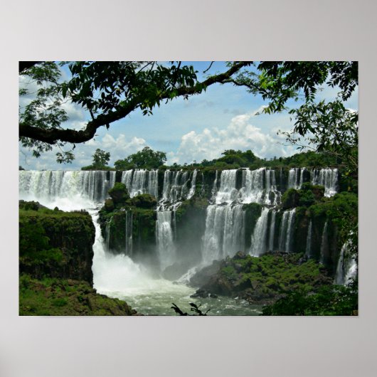 Panoramablick auf die Wasserfälle von Iguazu Poster (Vorne)