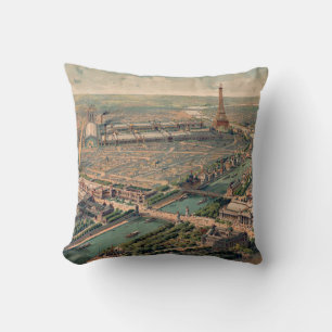 Panoramablick auf die Weltausstellung in Paris Kissen
