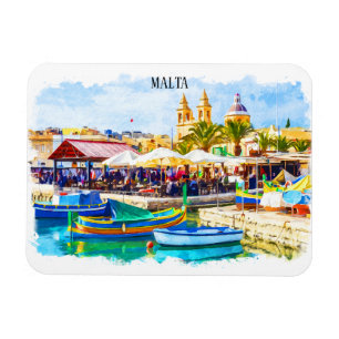 Panoramablick auf Malta Magnet