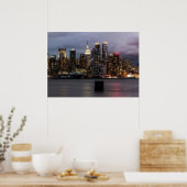 Panoramablick auf Manhattan im frühen Abend Poster (Küche)