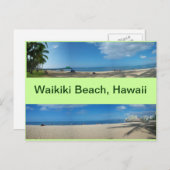 Panoramablick auf Waikiki Beach Hawaii Postkarte (Vorne/Hinten)