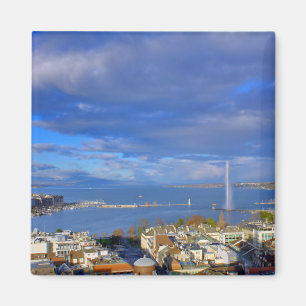 Panoramablick des Genfs Wasserstrahl Magnet