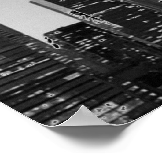Panoramablick Schwarz-weiß New York City Night Poster (Ecke)